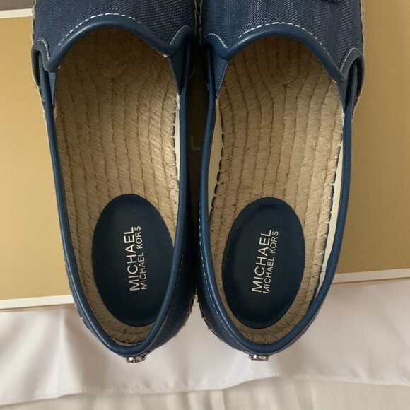 MICHAEL KORS Hastings Denim Espadrille Flats in Medium Blue Wash Sz 8.5M - Picture 6 of 8